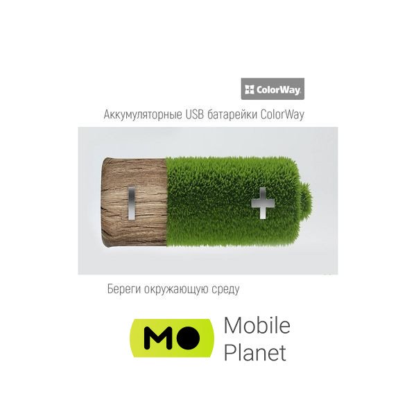 ColorWay AAA micro USB 400 mAh * 2 (CW-UBAAA-01) (UA) Форма батареи цилиндрическая
