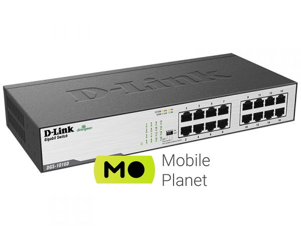 D-Link DGS-1016D (UA) Тип: Комутатор; Порти: 16 x 10 / 100