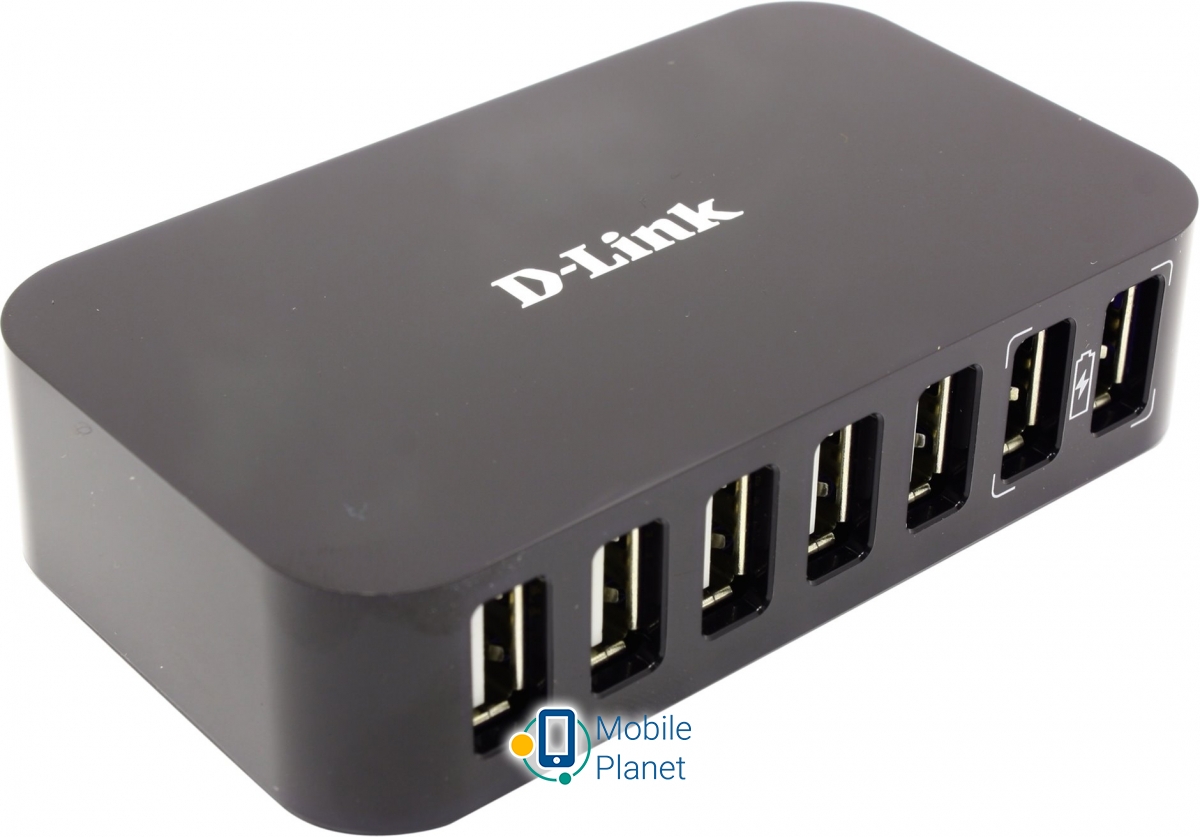 D-Link DUB-H7 7port USB2.0 (UA) Количество USB портов 7 шт /типа «A» (с типом разъема «female») (включая 2 порта Fast Charge) 1 шт USB Upstream типа «B» (с типом разъема «female»)
