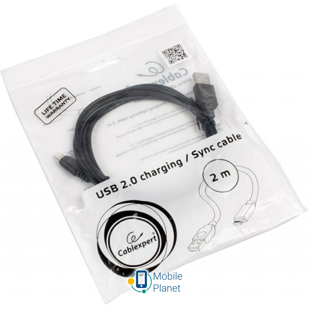 Дата кабель USB 2.0 AM to Lightning 2.0m Cablexpert (CC-USB2-AMLM-2M) Виробник  CABLEXPERT 