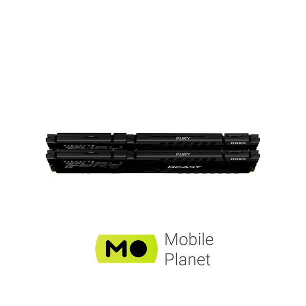 DDR5 32GB (2x16GB) 5200 MHz Beast Black Kingston Fury (ex.HyperX) (KF552C40BBK2-32) (UA) Тип пам'яті: DDR5; Об'єм пам'яті: 32