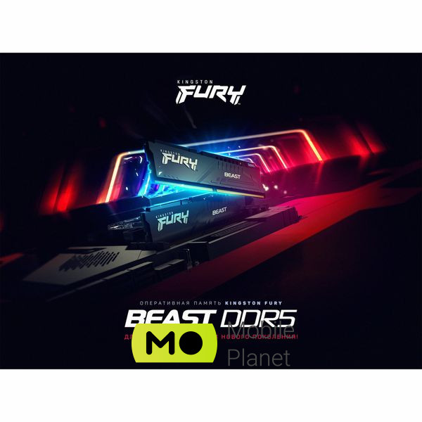 DDR5 32GB (2x16GB) 5600 MHz Beast Black Kingston Fury (ex.HyperX) (KF556C40BBK2-32) (UA) Об'єм пам'яті 32 ГБ