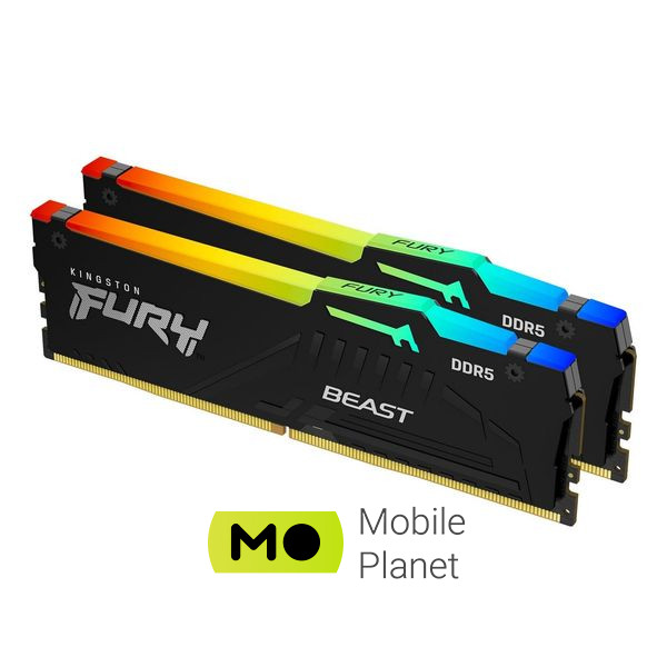 DDR5 32GB (2x16GB) 5600 MHz FURY Beast RGB Kingston Fury (ex. HyperX) (KF556C40BBAK2-32) (UA) Кількість модулів у наборі 2