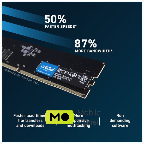 DDR5 32GB 4800 MHz Micron (CT32G48C40U5) (UA) Тип памяти: DDR5; Объем памяти: 32
