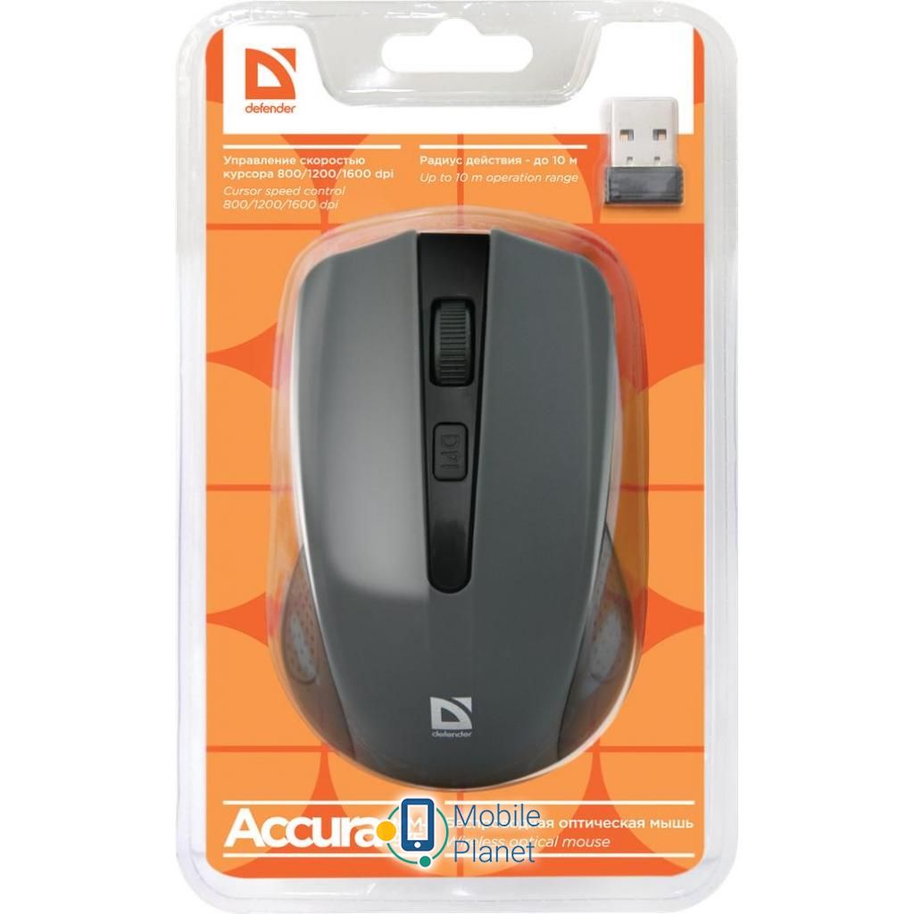 Defender Accura MM-935 Gray (52936) (UA) Тип Бездротові