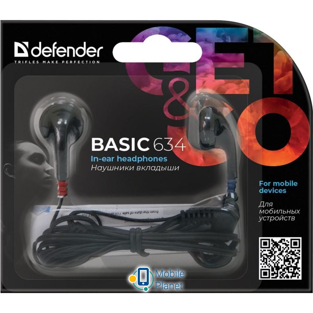 Defender Basic 634 Black (63634) (UA) Тип пристрою: навушники; Тип: