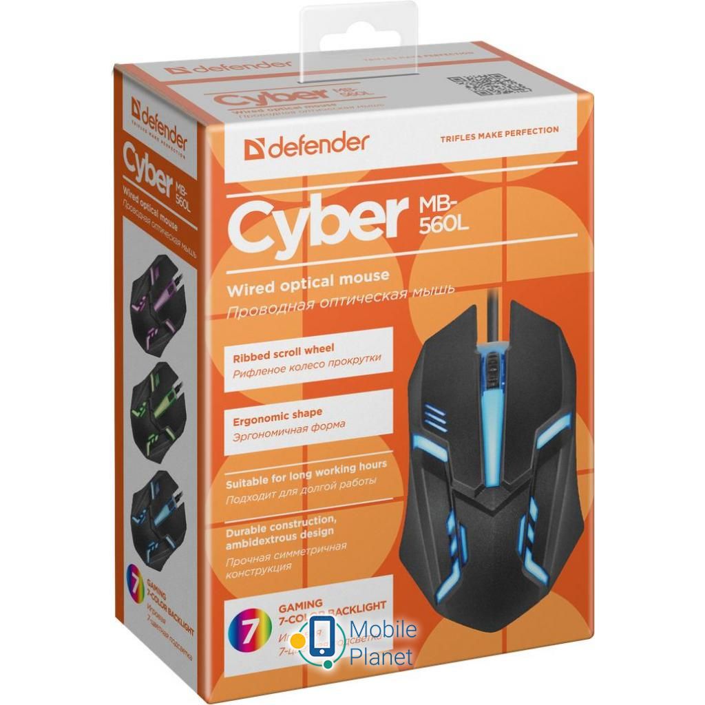 Defender Cyber MB-560L Black (52560) Мета  для ноутбука для комп'ютера 