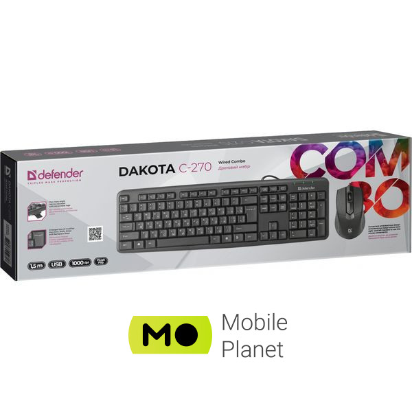 Defender Dakota C-270 UKR USB Black (45271) (UA) Тип: проводной; Конструкция: