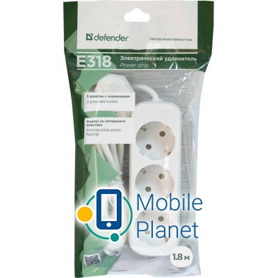 Defender E318 1.8 m 3 роз white (99221) (UA) Тип  Шнур розширення 