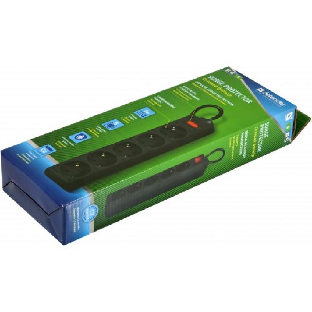 Defender ES 3m 5 роз. black (99485) (UA) Количество розеток: 5 розеток;