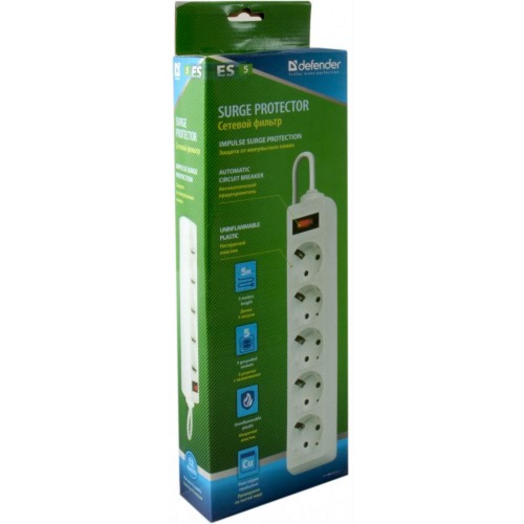 Defender ES 5m 5 троянд. white (99483) (UA) Кількість розеток: 5 розеток;