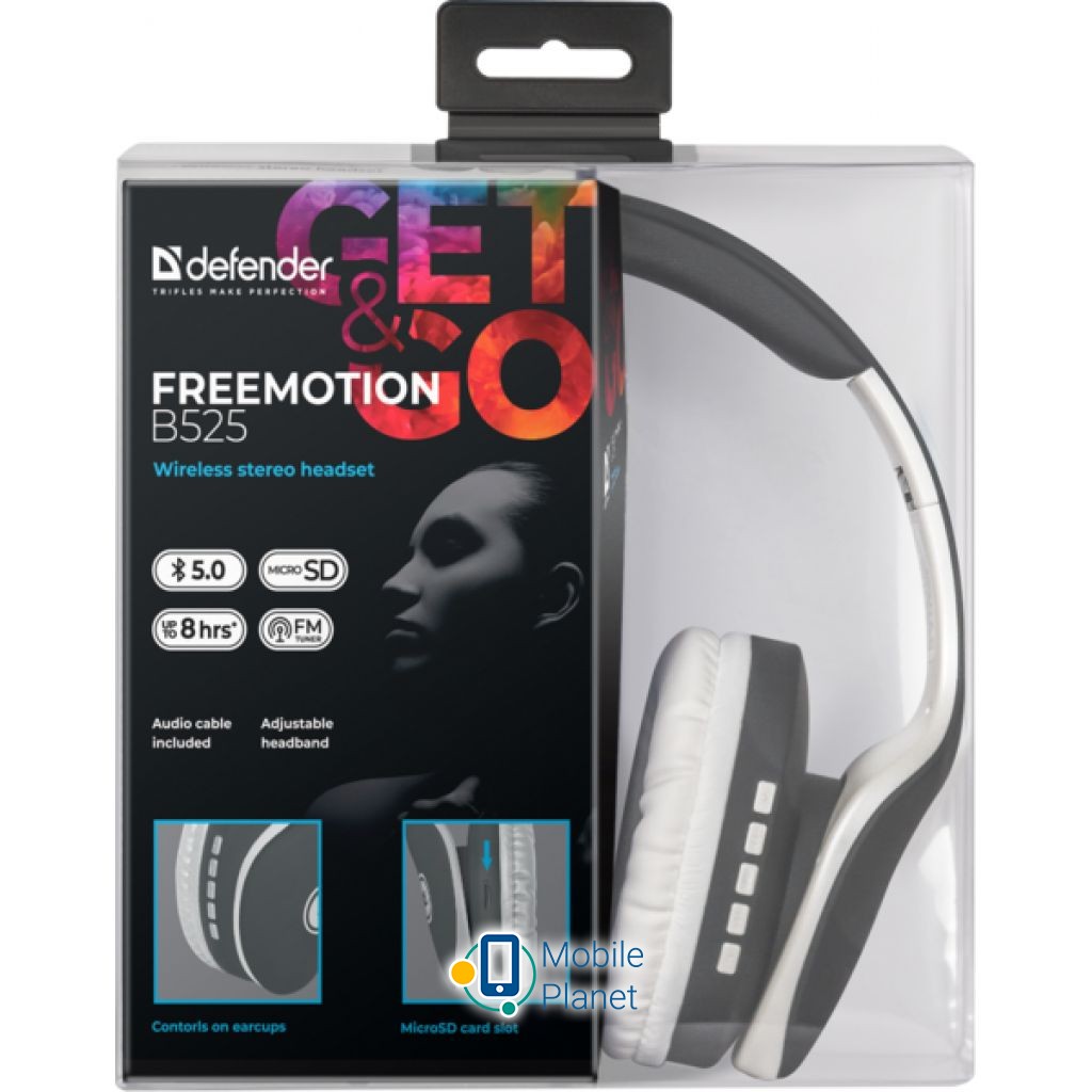 Defender FreeMotion B525 Bluetooth Gray-White (63527) (UA) Конструкція повнорозмірні