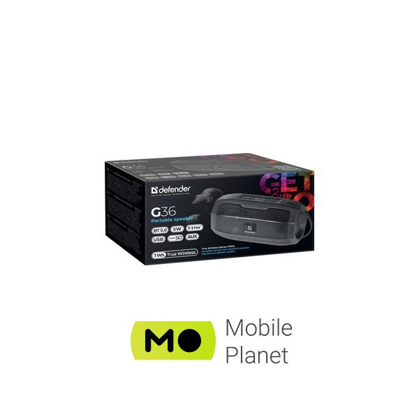 Defender G36 5Вт FM/microSD/USB Black (65036) (UA) Підключення бездротове