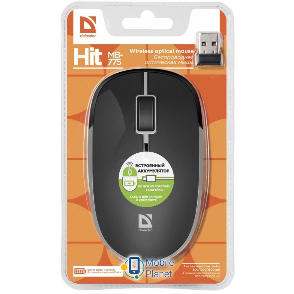 Defender Hit MB-775 Black (52775) (UA) Тип: Бездротові; Призначення:
