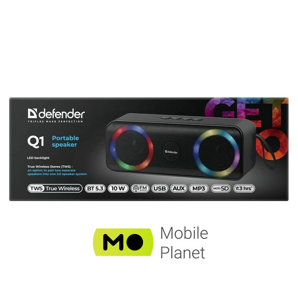 Defender Q1 10Вт Black (65301) (UA) Тип: портативні колонки;