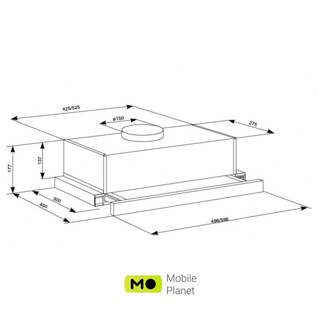 ELEYUS LOTUS тисячі 60 INOX (UA) Тип: телескопічна; Тип монтажу: в