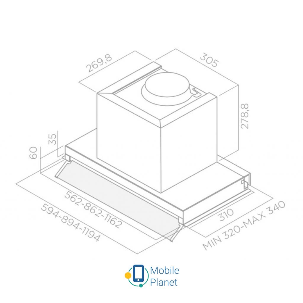 ELICA BOX IN IX/A/90 Тиск повітряного потоку 288 Па