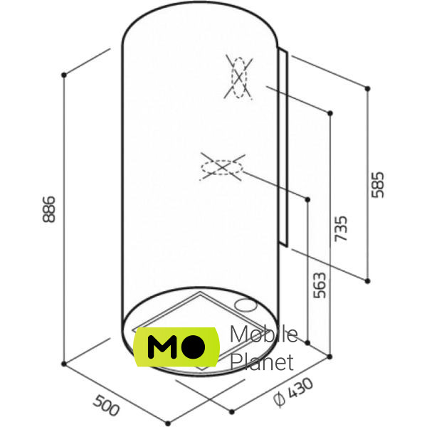 ELICA Tube Pro WH MAT/A/43 Модель: Tube Pro WH MAT / A / 43; Тип: