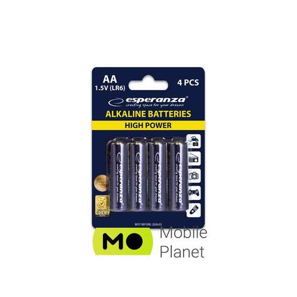 Esperanza AA LR6 Alkaline * 4 (EZB101) (UA) Типоразмер AA