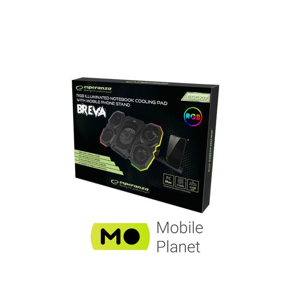 Esperanza EGC107 з RGB Breva + мобільний stand (EGC107) Тип: Для ноутбуків до 17'; Розмір: