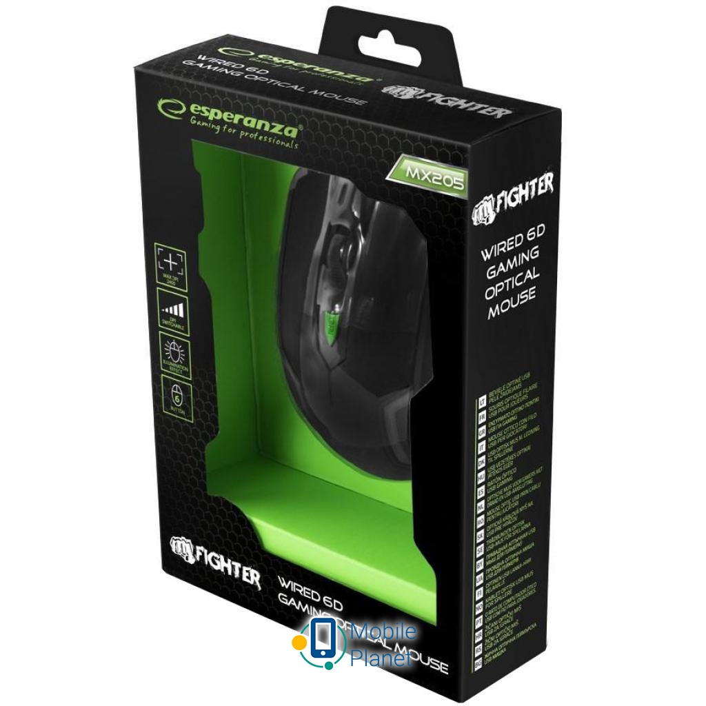 Esperanza MX205 Fighter green (EGM205G) Тип: дротові, Геймерські;