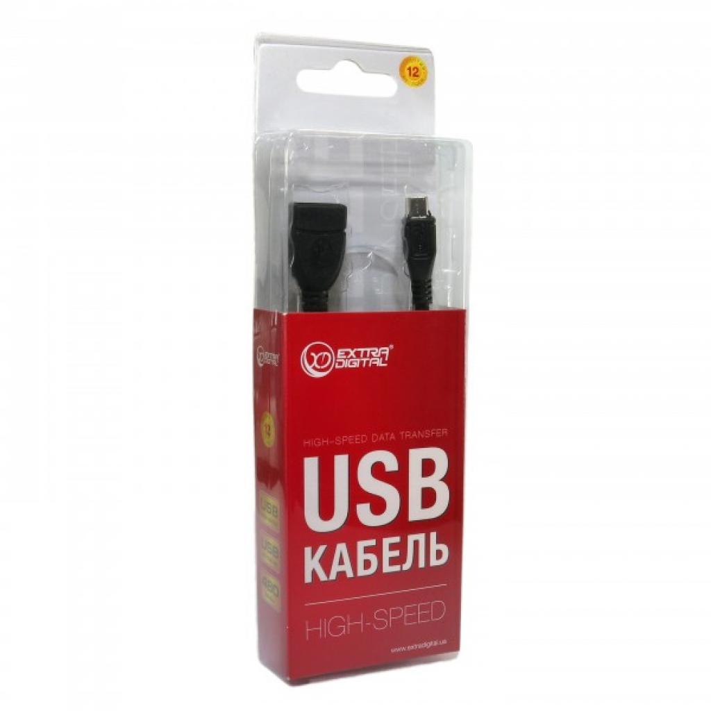 EXTRADIGITAL OTG USB 2.0 AF - Micro USB M, 0.5m, 30 AWG, Hi-Speed (KBO1617) (UA) Виробник  extradigital <==> Модель 