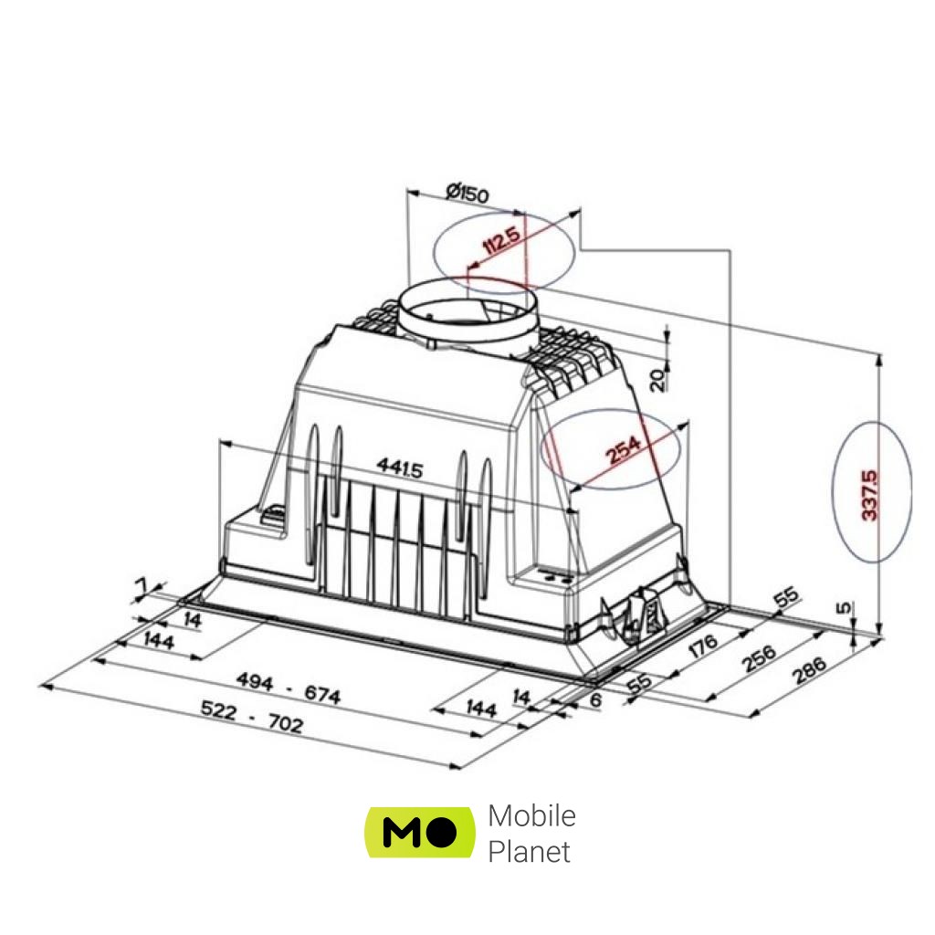 FABER INKA ICH SS A52 (I.SMART HCS) (UA) Тип: встраиваемая; Тип монтажа: в