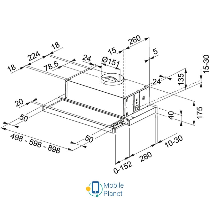 Franke Flexa FTC 532L (FTC 532L GR/XS) (315.0547.794) (UA) Тип витяжки: телескопічна; Тип