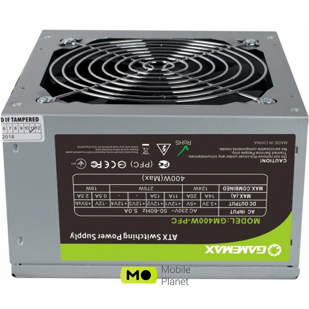 GAMEMAX 400W (GM-400W-PFC) Підключення відеокарти відсутня