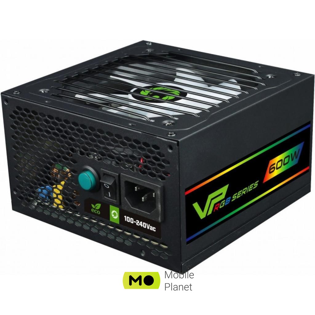 GAMEMAX 600W (VP-600-M-RGB) (UA) Тип БП: для комп'ютерів; Стандарт