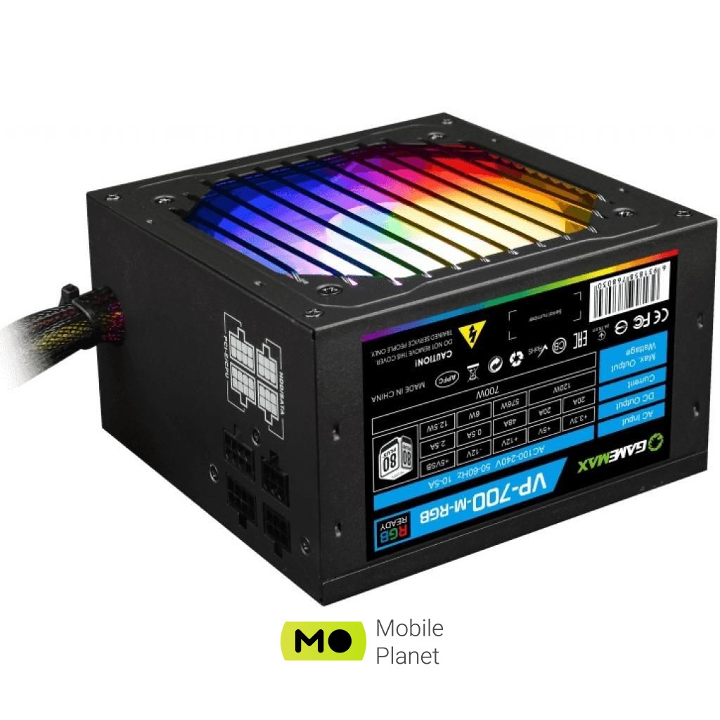 GAMEMAX 700W (VP-700-M-RGB) (UA) Количество разъемов SATA 5