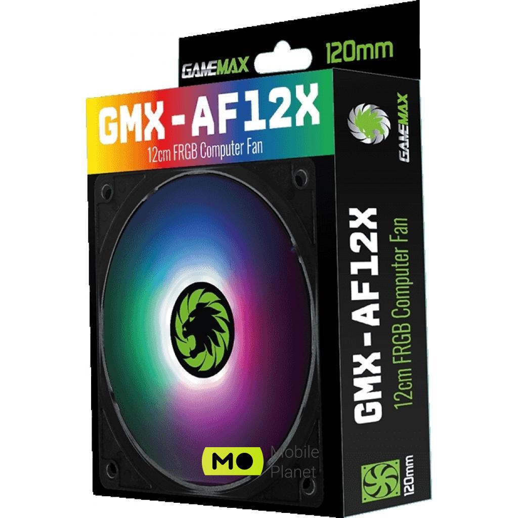 GAMEMAX GMX-AF12X (UA) Повітряний потік: 24.8 CFM; Тиск: 1.08