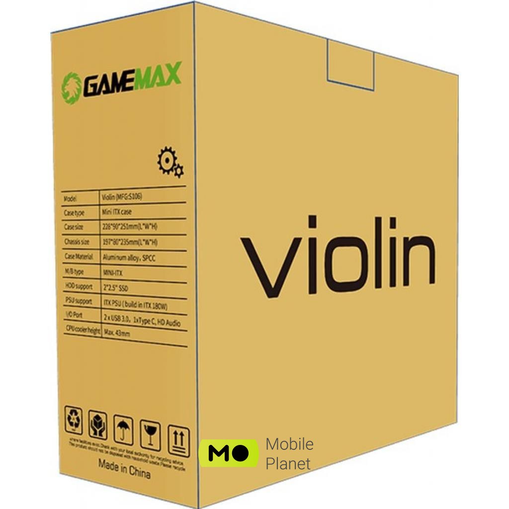 GAMEMAX Violin Silver (UA) Наявність блока живлення з блоком живлення