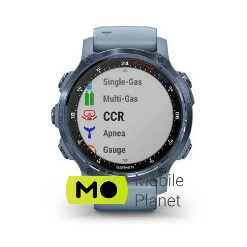Garmin Descent Mk2S Mineral Blue with Sea Foam Silicone Band (010-02403-07) Лінійка: Descent Mk2S; iOS: є; Android: є;