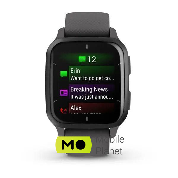 Garmin Venu Sq 2 Slate Aluminum Bezel with Shadow Gray Case and Silicone Band (010-02701-00/10) Линейка Venu Sq 2