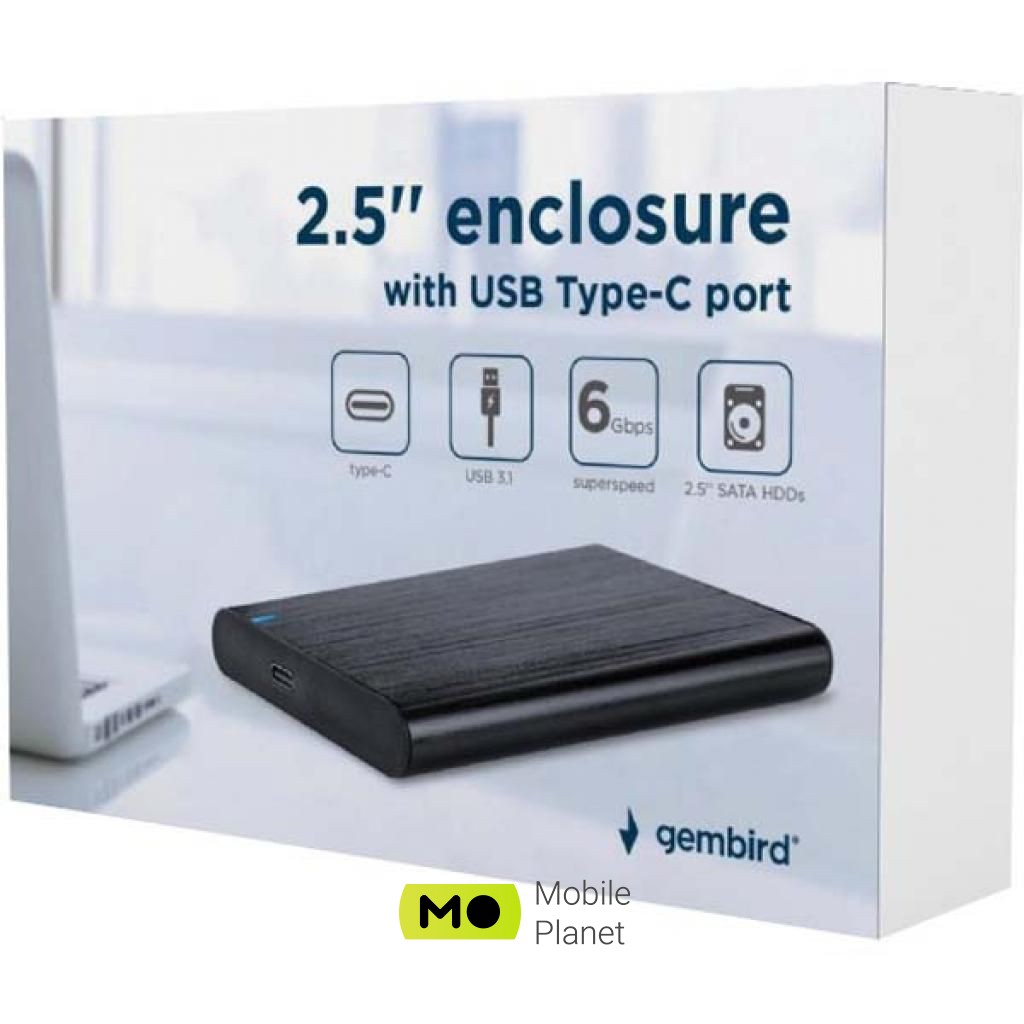 GEMBIRD 2.5 USB3.1 alum black (EE2-U3S-6) (UA) Внешний интерфейс: 1xUSB 3.1;