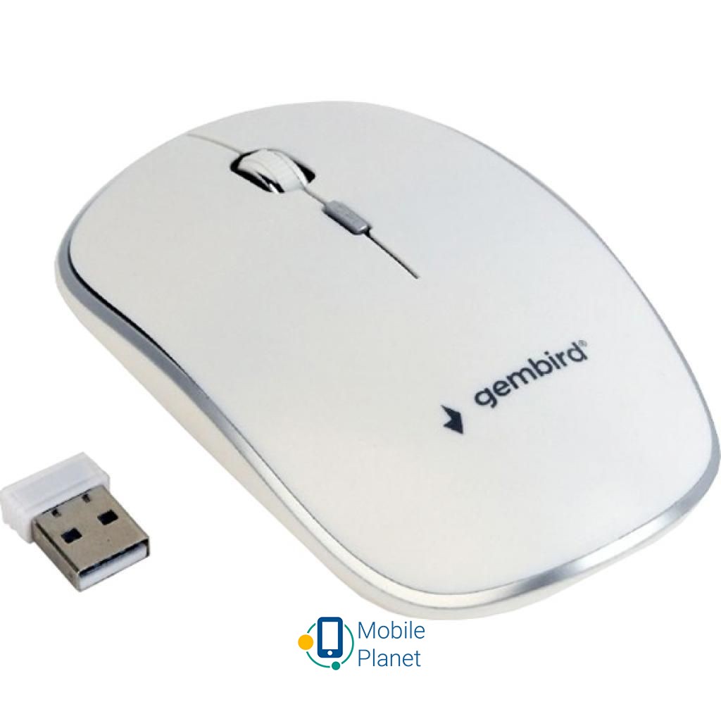 GEMBIRD MUSW-4B-01-W White (MUSW-4B-01-W) Тип: Бездротові; Підключення: