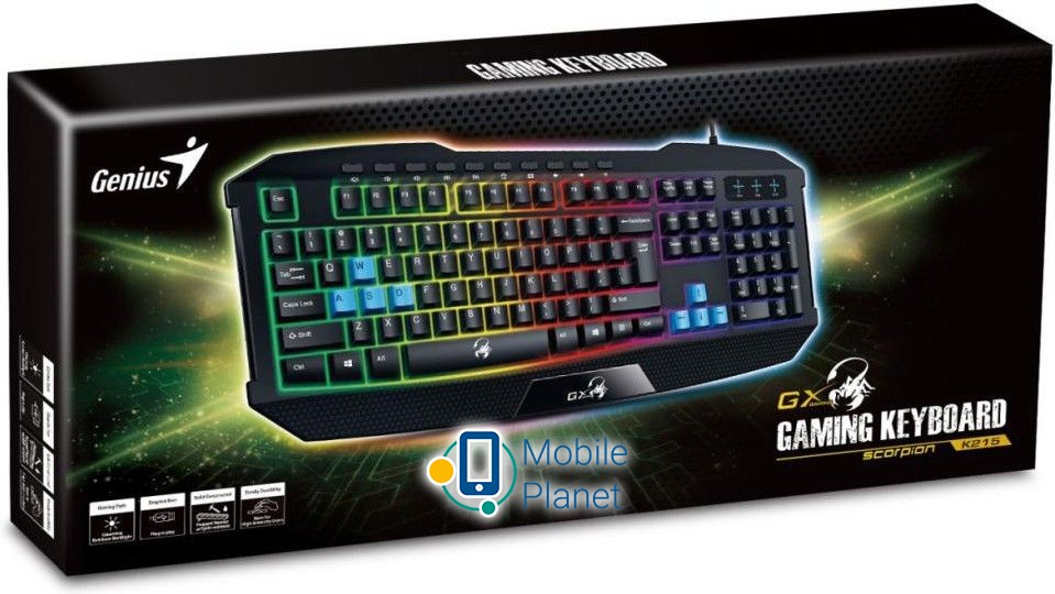 Genius Scorpion K215 Ukr (31310474105) (UA) Тип клавиатуры: Мембранные;