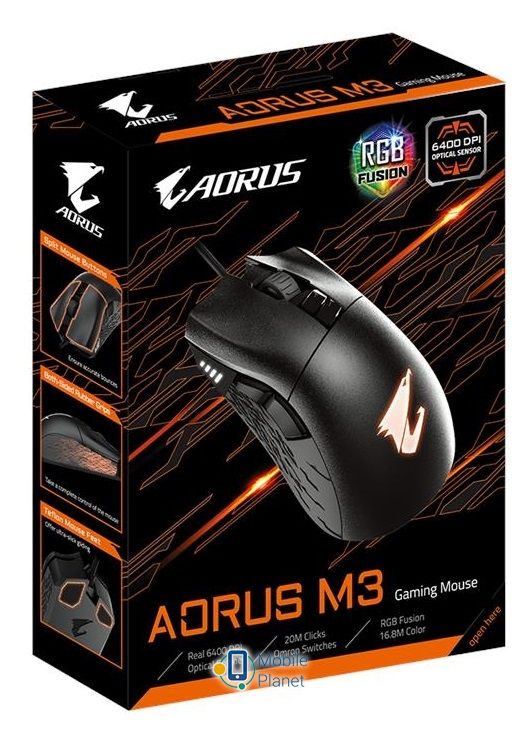 Gigabyte AORUS M3 (UA) Тип манипулятора: мышь; Тип