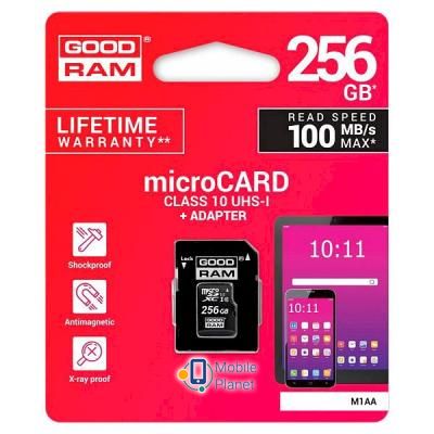 GOODRAM 256GB microSDXC class 10 UHS-I (M1AA-2560R12) (UA) Тип карты памяти: micro-SD (Trans-Flash);