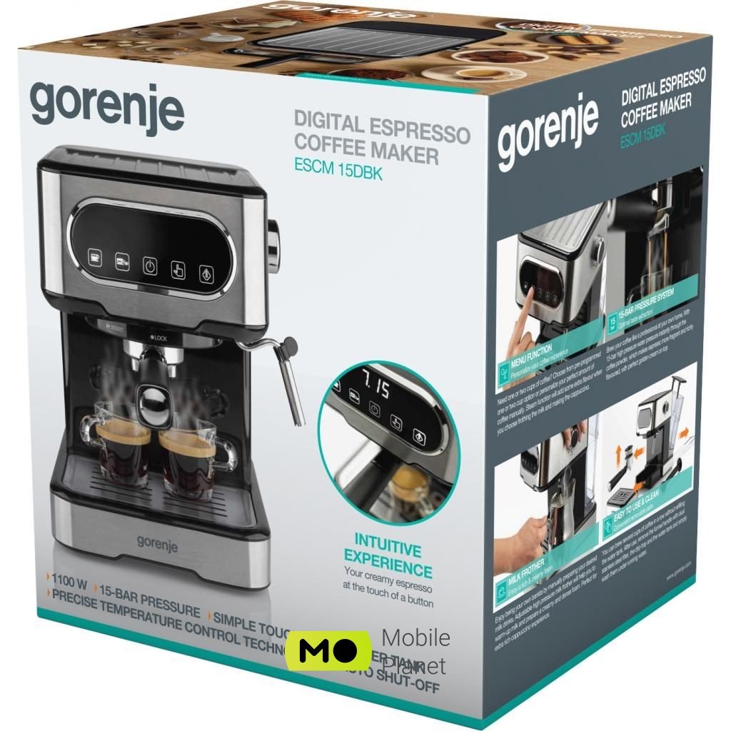 Gorenje ESCM 15D BK Тип кавоварки: еспресо (ріжкова);