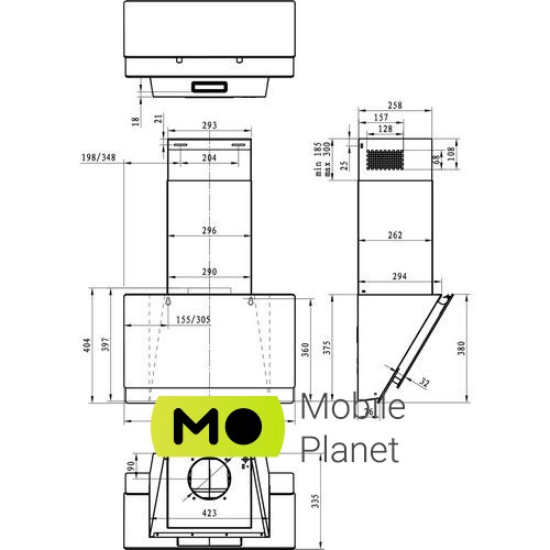 Gorenje WHI 649 EXGW Настенная вытяжка; Отвод