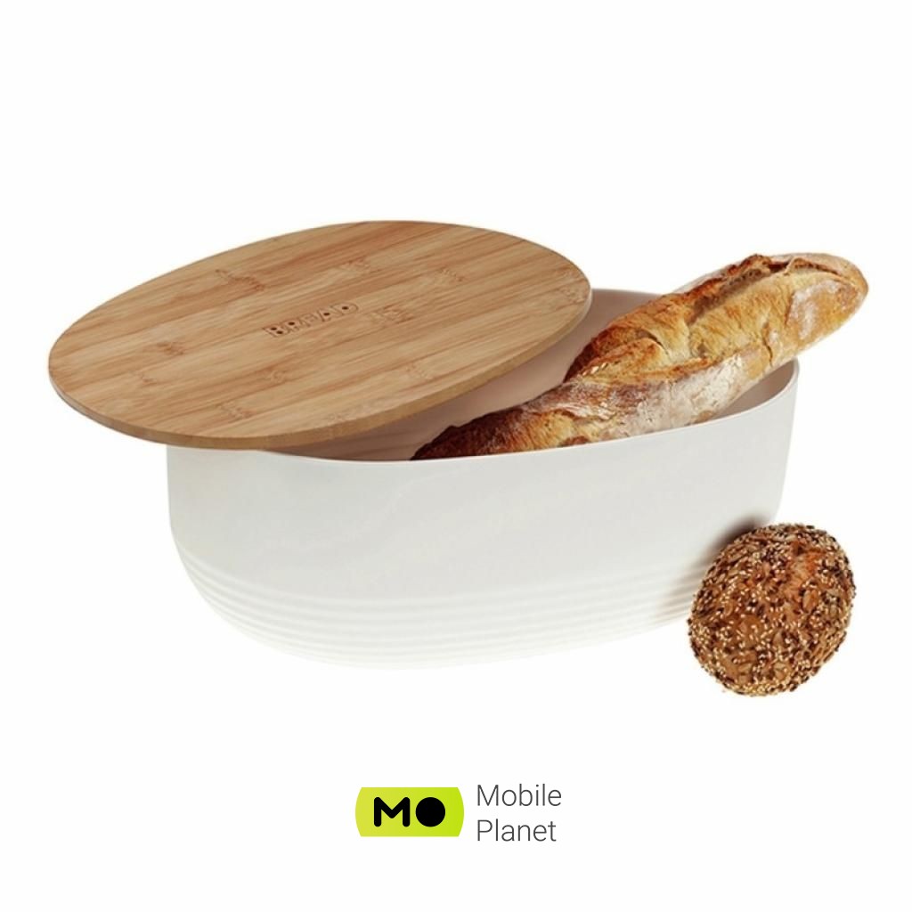 Хлібниця Kela Namur White 37,5х23х14 см (12060) (UA) Тип кришки знімна