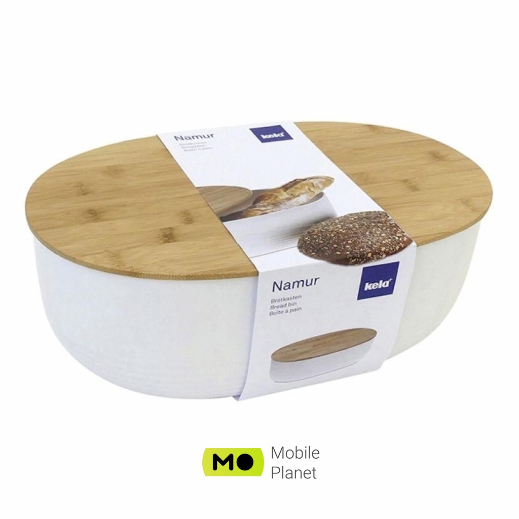 Хлібниця Kela Namur White 37,5х23х14 см (12060) (UA) Розміри: 375 х 230 х 14 мм; Тип кришки:
