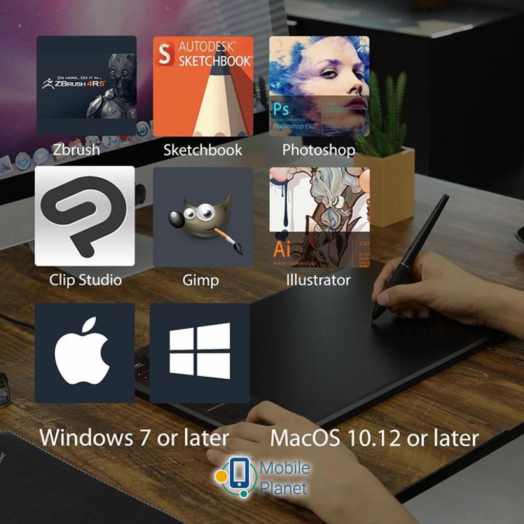 Huion Giano WH1409 V2 (WH1409V2) Чутливість до нахилу ± 60°