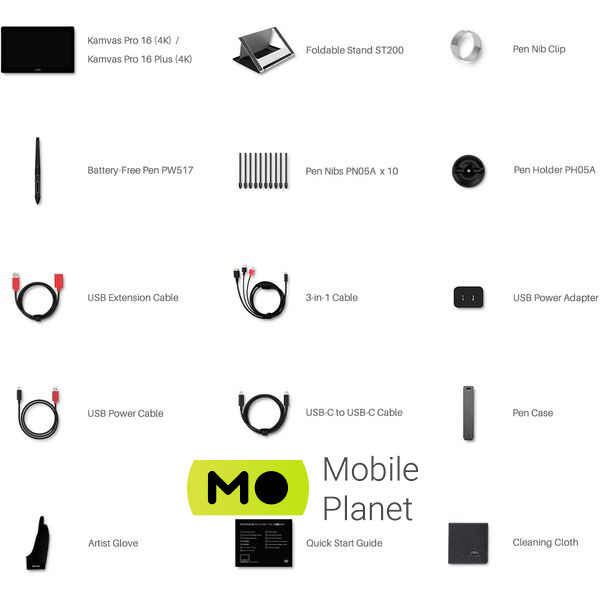 HUION Kamvas Pro 16 Plus 4K Dark Gray (GT1562) Діагональ екрану 15.6