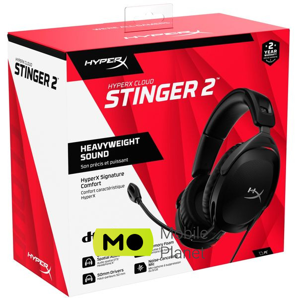 HyperX Cloud Stinger 2 Wired Black (519T1AA) (UA) Тип геймерські (ігрові), музика та розваги