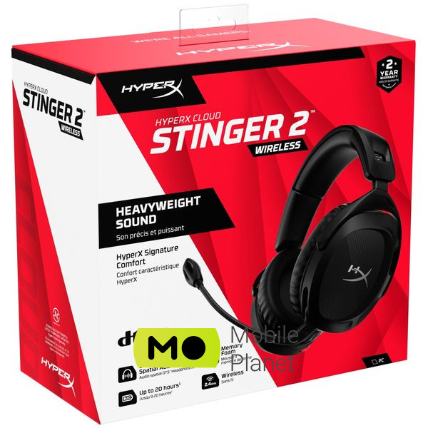 HyperX Cloud Stinger 2 Wireless Black (676A2AA) (UA) Тип геймерські (ігрові)