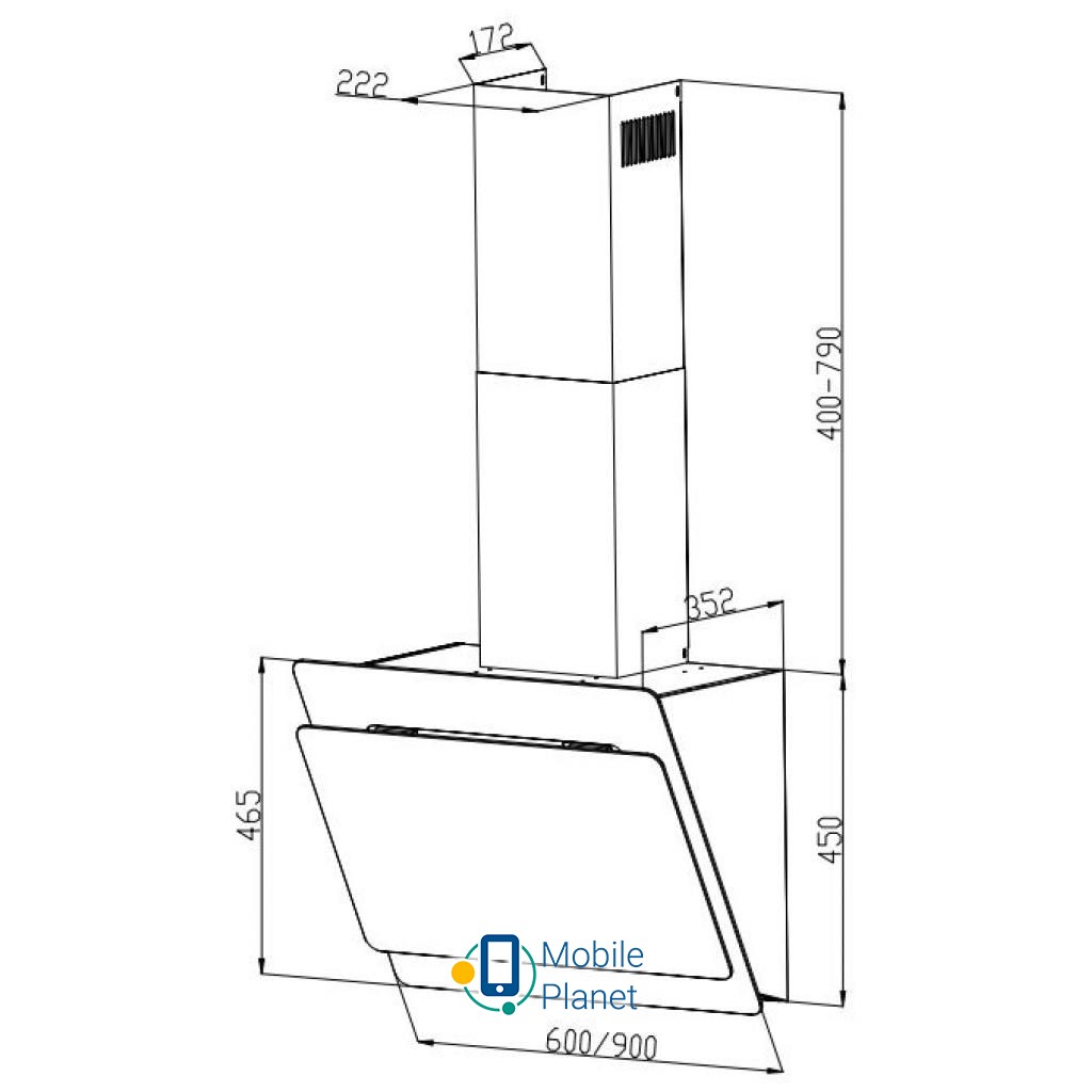 INTERLINE BRAVO WH A/60/GL/K  Тип: похила; Фільтри: