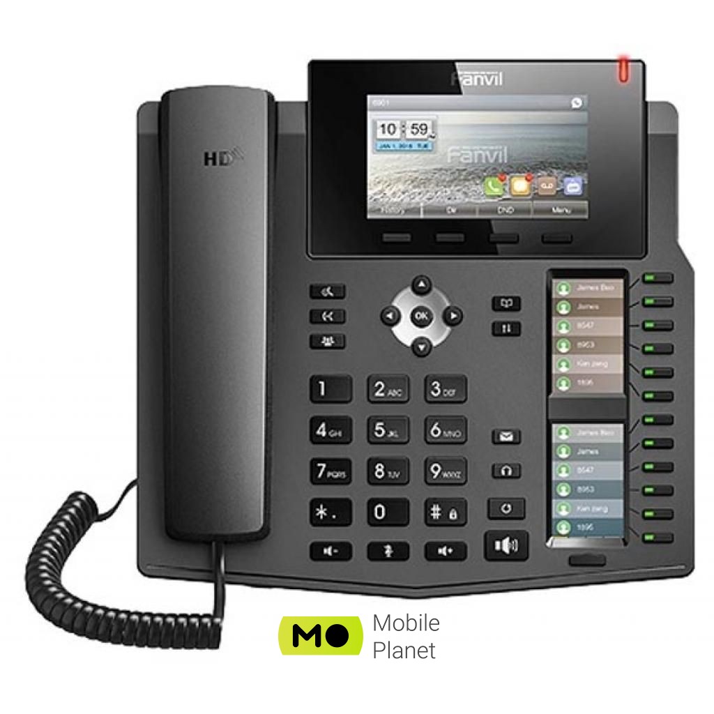 IP телефон Fanvil X6U (UA) Голосові кодеки: G.722, G.711, G.723, G.729;